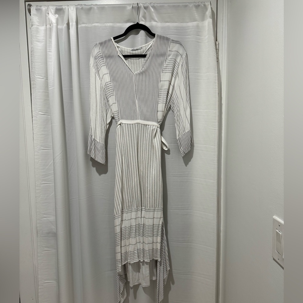 Zara size S Striped Asymmetric Dress